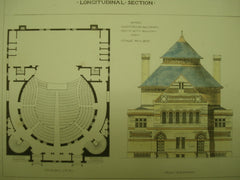 Holyoke Opera House in Holyoke, Massachusetts. C. S. Luce. 1879. Original Plan