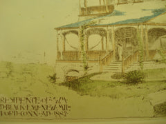 Residence of Wm. D. Black, Esq., New Milford, CT, 1882, Carl Pfeiffer