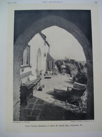 Upper Terrace, Residence of Albert M. Swank, Esq., , Johnstown, PA, 1930, Frank J. Forster