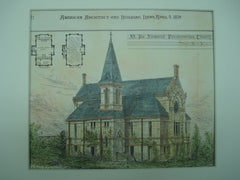 Mt. Ida Memorial Presbyterian Church in Troy, New York. M. F. Cummings. 1879. Original Plan