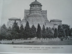Immaculate Conception Convent and Chapel. Ferdinand, IN. 1916. Victor J. Klutho. Original Photo