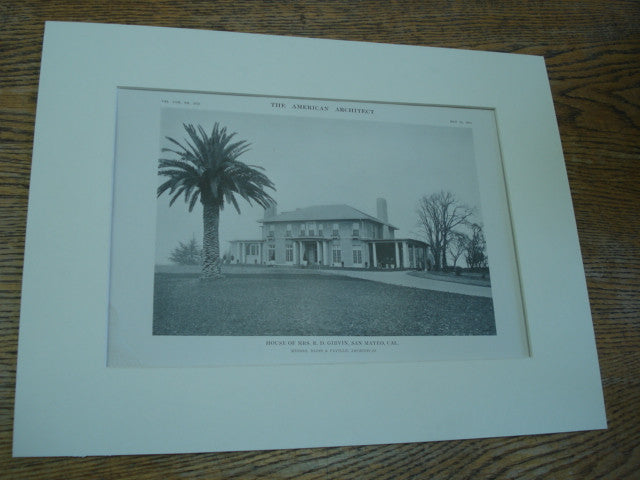 House of Mrs. R.D. Girvin, San Mateo, CA, 1915, Messrs. Bliss & Faville