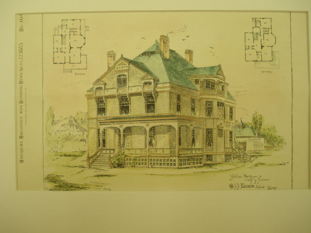 Suburban Residence for F. S. James, Chicago, IL, 1883, J. J. Flanders
