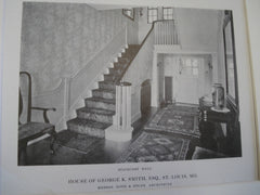 House of George K. Smith, ESQ. Second story hall and staircase views, St. Louis, MO, 1915, Messrs. Roth & Study