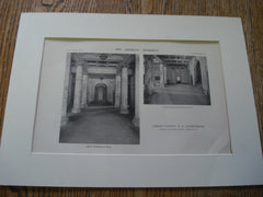 Court-House: Main Entrance, Albany County NY, 1916. Hoppin & Koen. Lithograph