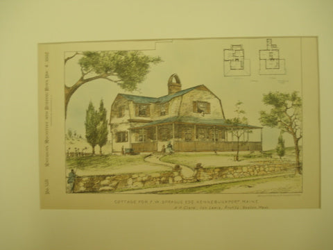 Cottage for F. W. Sprague, Kennebunkport, ME, 1882, H. P. Clark and Ion Lewis