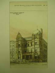 Apartment Building for L. P. Hansen, Esq. , Chicago, IL, 1886, John Addison