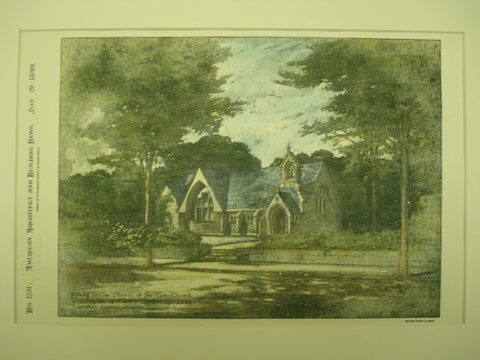 Study for the Chapel of the New Church of the Theological School, Cambridge, MA, 1899, H. Langford Warren