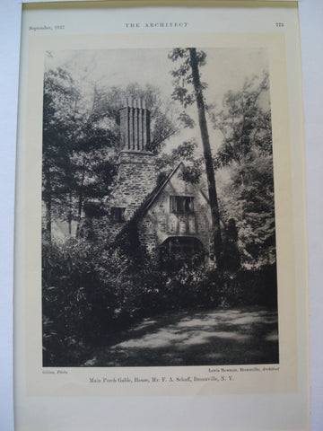 Main Porch Gable on the House of Mr. F.A. Schaff, Bronxville, NY, 1927, Lewis Bowman