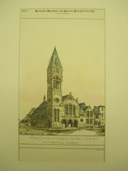 Designs for Church and Chapel on 2nd Ave and 72nd St., New York, NY, 1888, R. H. Robertson
