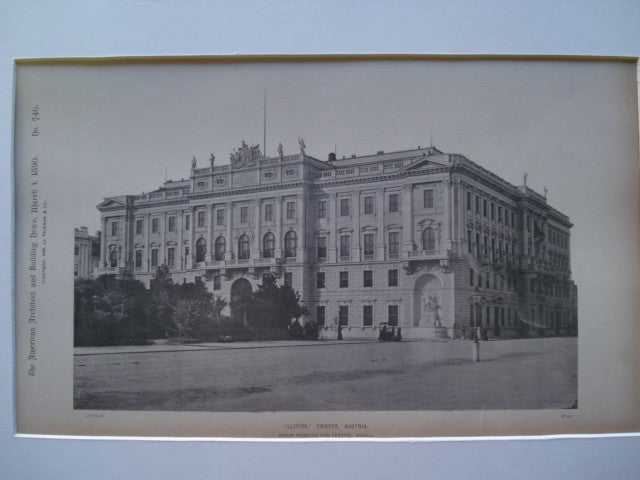 Lloyds, Trieste, Austria, EUR, 1890, Baron Heinrich von Ferstel