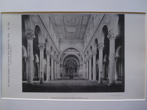 Interior of the Recoletu Church , Santiago, Chili, LAM, 1890, Unknown