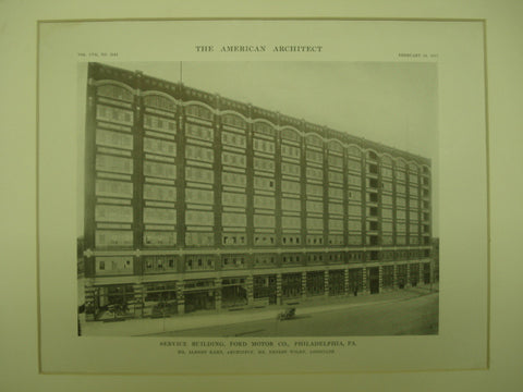 Service Building of Ford Motor Company , Philadelphia, PA, 1915, Albert Kahn