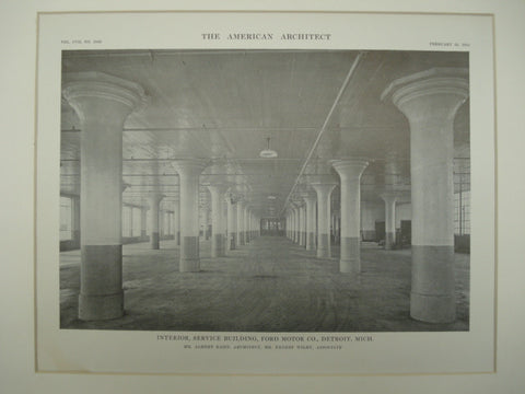 Interior of the Service Building at Ford Motor Company , Detroit, MI, 1915, Albert Kahn