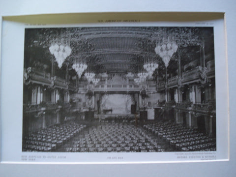 New Addition to Hotel Astor: The Ball Room , New York, NY, 1910, Clinton & Russell