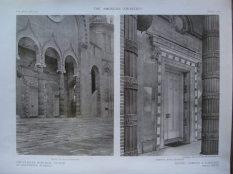 Detail of the Main Entrance of the Flagler Memorial Church , St. Augustine, FL, 1909, Carrere & Hastings