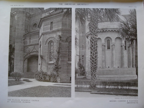 Details of the Flagler Memorial Church , St. Augustine, FL, 1909, Carrere & Hastings