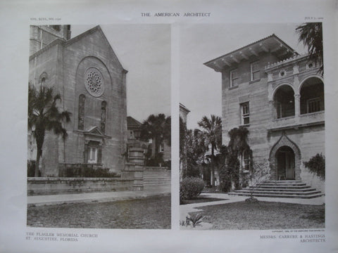 Details of the Flagler Memorial Church , St. Augustine, FL, 1909, Carrere & Hastings