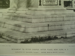 Monument to Peter Cooper , Astor Place, NY, 1897, McKim, Mead & White, Architect(s), Augustus St. Gaudens, Sculptor