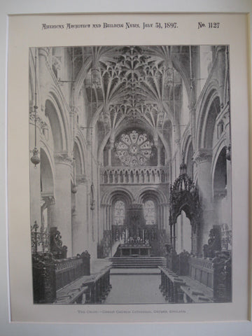 The Choir in Chrisy Church Cathedral , Oxford, England, UK, 1897, Unknown