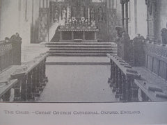 The Choir in Chrisy Church Cathedral , Oxford, England, UK, 1897, Unknown