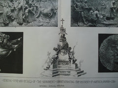 General View and Details of the Monument Commemorating the Discovery of America, Havana, Cuba, 1892, Antonio Susillo [Sculptor]