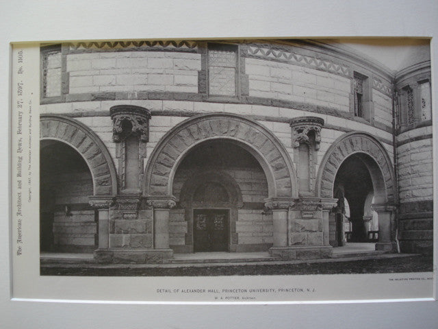 Detail of Alexander Hall, Princeton University , Princeton, NJ, 1897, W.A. Potter