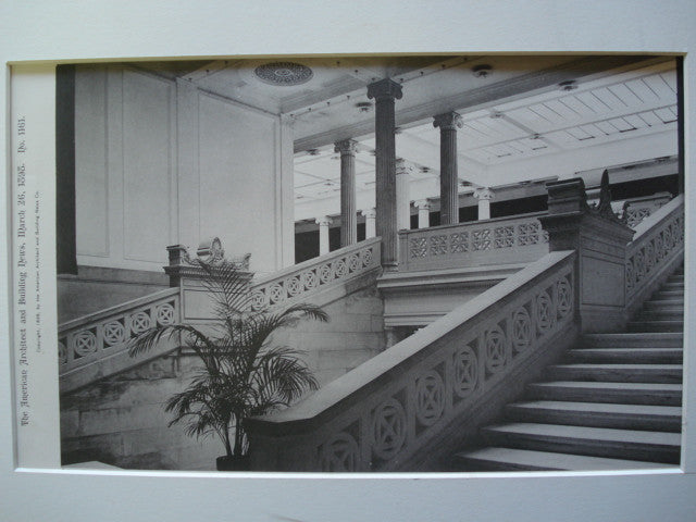 Detail of the Main Staircase: Corcoran Art Gallery , Washington, DC, 1898, Ernest Flagg