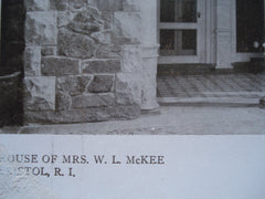 Servants' Wing and Detail of the Loggia: House of Mrs. W.L. McKee , Bristol, RI, 1910, Kilham & Hopkins