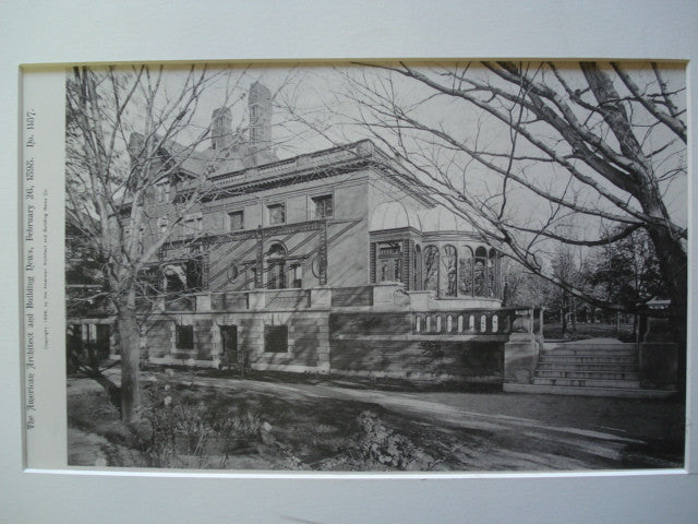 Alterations to the House of J.S. Watson, Esq. , Rochester, NY, 1898, Howard & Cauldwell