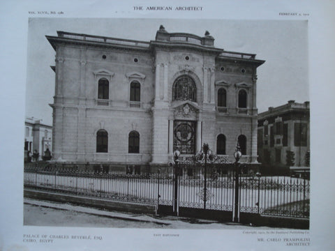 Palace of Charles Beyerle, Esq., Cairo, Egypt, AFR, 1910, Carlo Prampolini