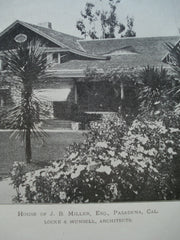 House of J.B. Miller, Esq., Pasadena, CA, 1899, Locke & Munsell