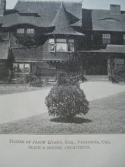 House of Jason Evans, Esq., Pasadena, CA, 1899, Blick & Moore