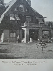 House of B. Frank Wood, Esq., Pasadena, CA, 1899, H. Ridgeway