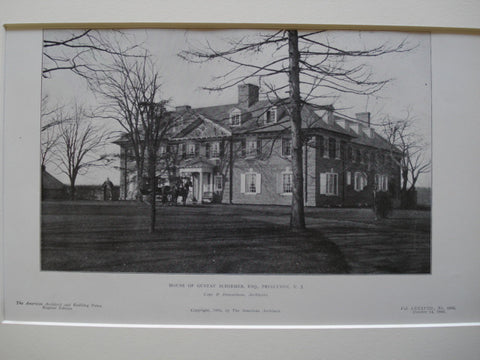 House of Gustav Schirmer, Esq, Princeton, NJ, 1905, Cope & Stewardson