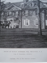 House of Gustav Schirmer, Esq, Princeton, NJ, 1905, Cope & Stewardson