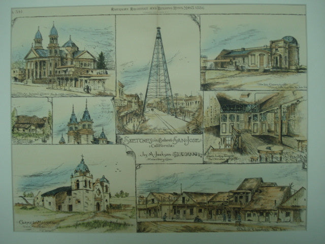 Sketches in and about San Jose, San Jose, CA, 1886, Jos. A. Jackson