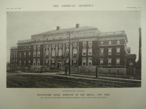 Administration Building of the Montefiore Home , Bronx, NY, 1913, Mr. Arnold W. Brunner and Messrs. Buchman & Fox