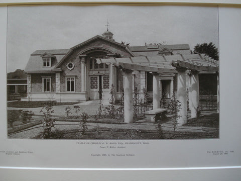 Stable of Charles G.W. Bond, Esq., Swampscott, MA, 1905, James T. Kelley