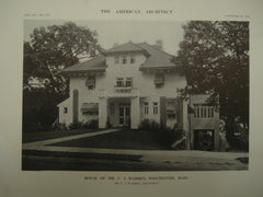 House of Mr. C. J. Warren, Winchester, MA, 1913, C. J. Warren