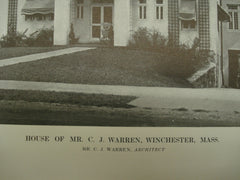 House of Mr. C. J. Warren, Winchester, MA, 1913, C. J. Warren