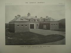 Stable of Harris Fahnestock, Esq., Lenox, MA, 1913, Hoppin & Koen