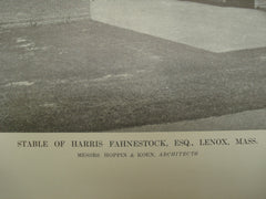 Stable of Harris Fahnestock, Esq., Lenox, MA, 1913, Hoppin & Koen