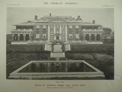 Rear View of the House of Newbold Morris, Esq., Lenox, MA, 1913, Hoppin & Koen