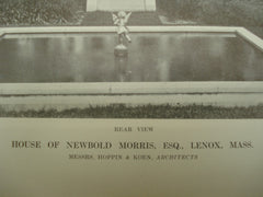 Rear View of the House of Newbold Morris, Esq., Lenox, MA, 1913, Hoppin & Koen