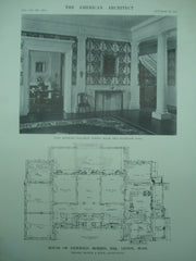Interior and First Floor Plan of the House of Newbold Morris, Esq., Lenox, MA, 1913, Hoppin & Koen