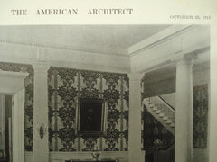 Interior and First Floor Plan of the House of Newbold Morris, Esq., Lenox, MA, 1913, Hoppin & Koen