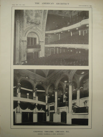Interior of the Colonial Theatre , Chicago, IL, 1913, Marshall & Fox