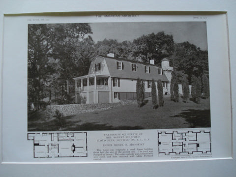 Farmhouse on the Estate of Mrs. Robert Stafford , Lloyd Neck, Huntington, Long Island, NY, 1910, Lionel Moses, II