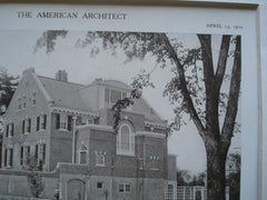 Rear view and the Staircase Hall in the House of Alfred C. Potter, Esq., Cambridge, MA, 1910, Richard Arnold Fisher